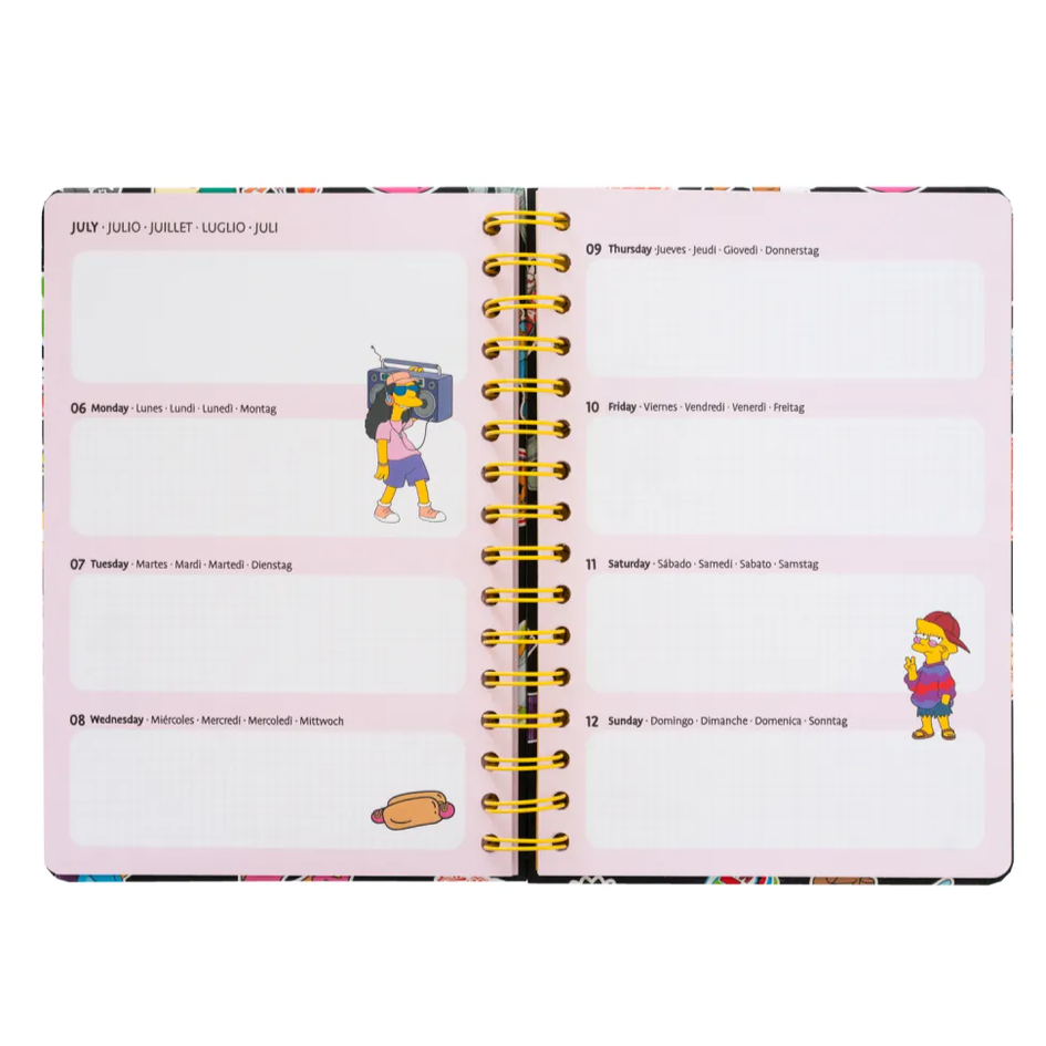 AGENDA ANUAL 2026 SEMANA VISTA A5 THE SIMPSONS