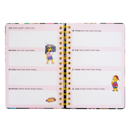 AGENDA ANUAL 2026 SEMANA VISTA A5 THE SIMPSONS