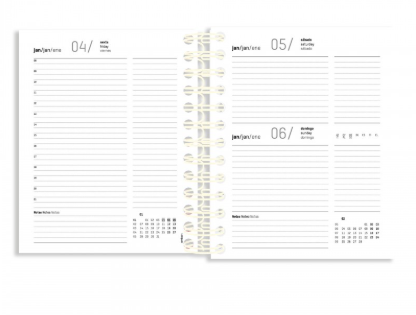 Agenda Diária A5 2026 Espiral Ambar Look Azul