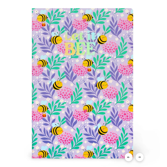 Caderno A5 em branco com capa dura ilustrada - Abelha Legami