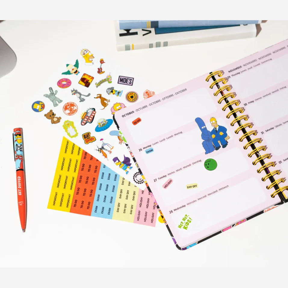 AGENDA ANUAL 2026 SEMANA VISTA A5 THE SIMPSONS