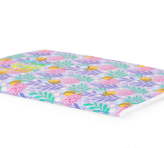 Caderno A5 em branco com capa dura ilustrada - Abelha Legami