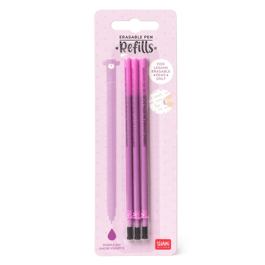 Conjunto de 3 recargas Purple para canetas apagáveis