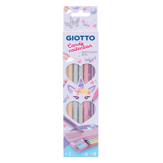 Conjunto Giotto Candy Collection 10 lápis + afia + borracha