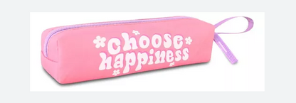 Conjunto escolar mochila rosa/azul + estojo choose happiness - Papelaria Encantada