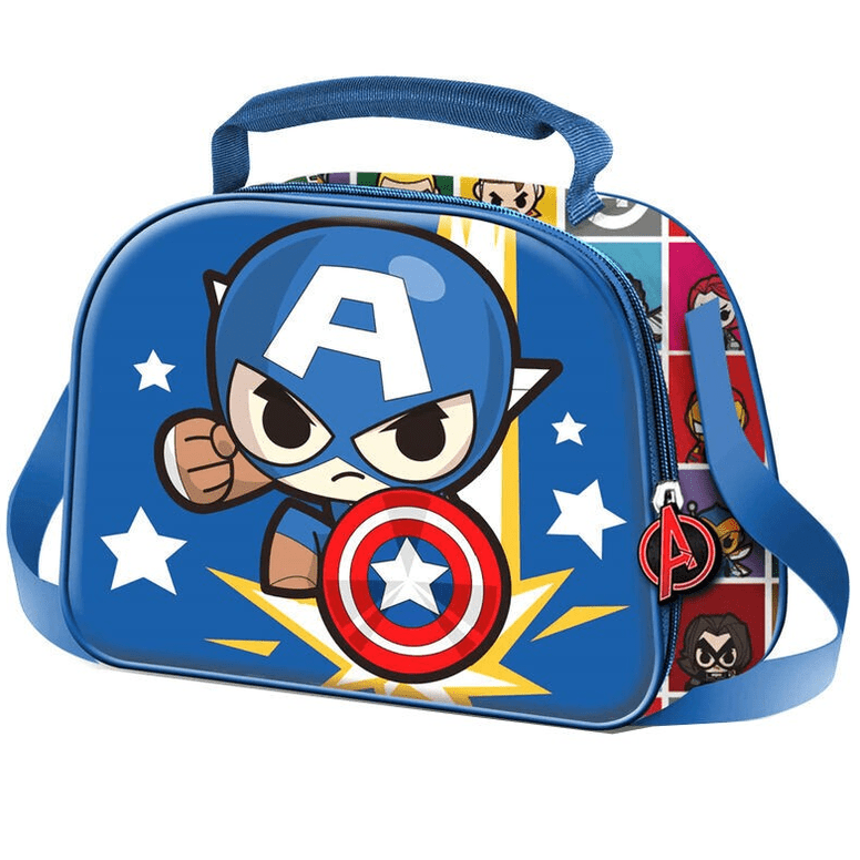 Lancheira 3D capitão américa - Papelaria Encantada