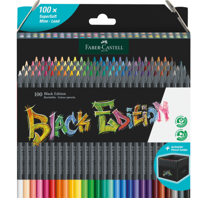 Lapis de cor Faber-Castell caixa de 100 Black edition c/oferta