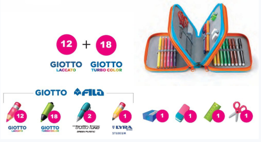 Estojo completo com 3 fechos Lima Neon Favorit