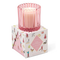 Vela Perfumada de Natal Paddywax Pink Peppermint 127 g — Vidro Canelado Rosa