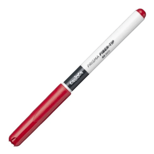 Marcador Carioca plus Prisma fiber-tip vermelho