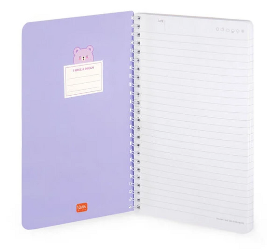 Caderno Legami A5 Espiral linhas - Teddy Bear