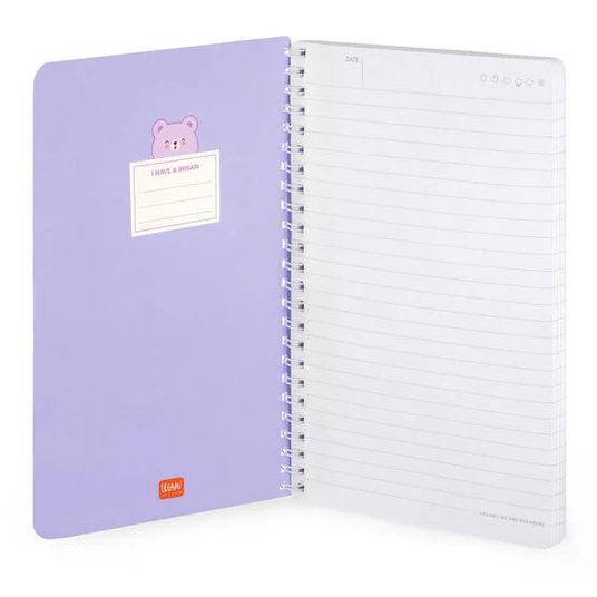 Caderno Legami A5 Espiral linhas - Teddy Bear