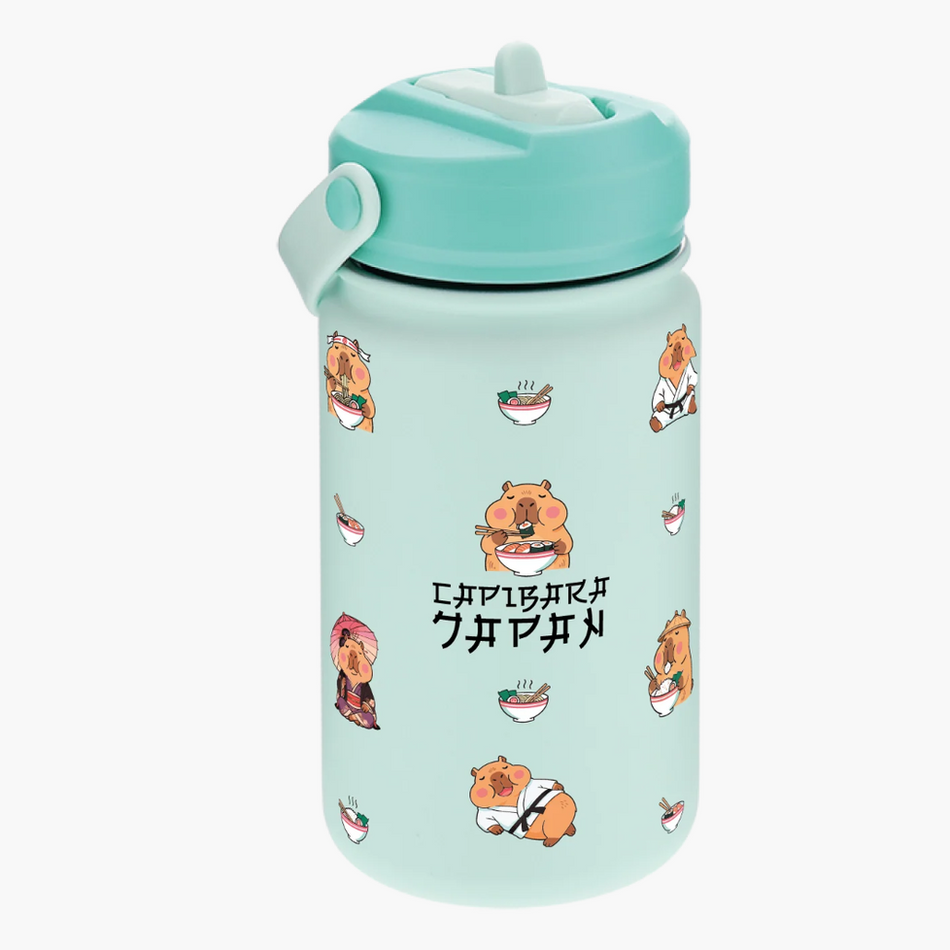 Garrafa térmica c/ adaptador infantil 330ML Mint - Capivara Japan