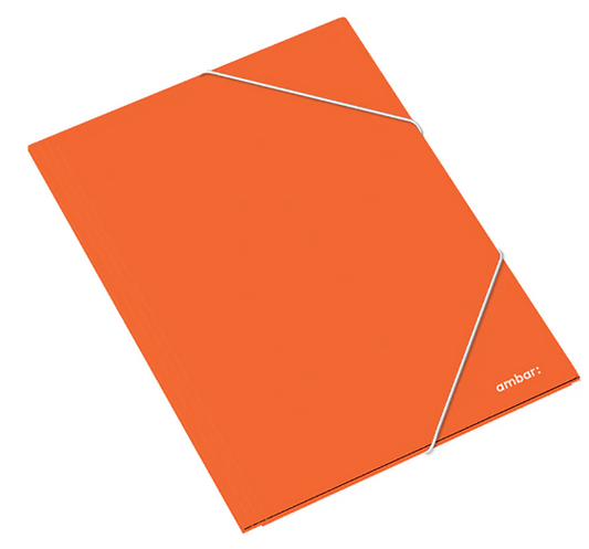 Capa com Elástico Ambar School Almaço Cartolina A4 Laranja