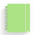 Caderno Ingeniox A5 Pautado 80fl 100g Foam C/Elastico Verde Pastel