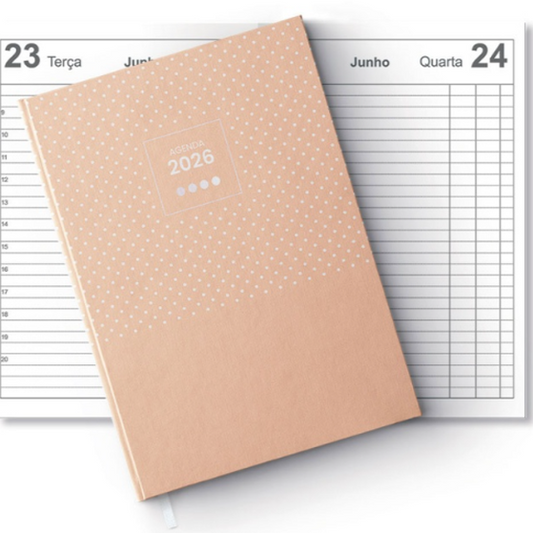 Agenda diária A6 2026 FIRMO Super Spot laranja