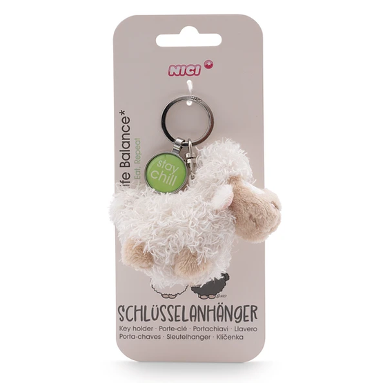 Porta-chaves Ovelha Branca 7cm - Wooly Gang 2 NICI