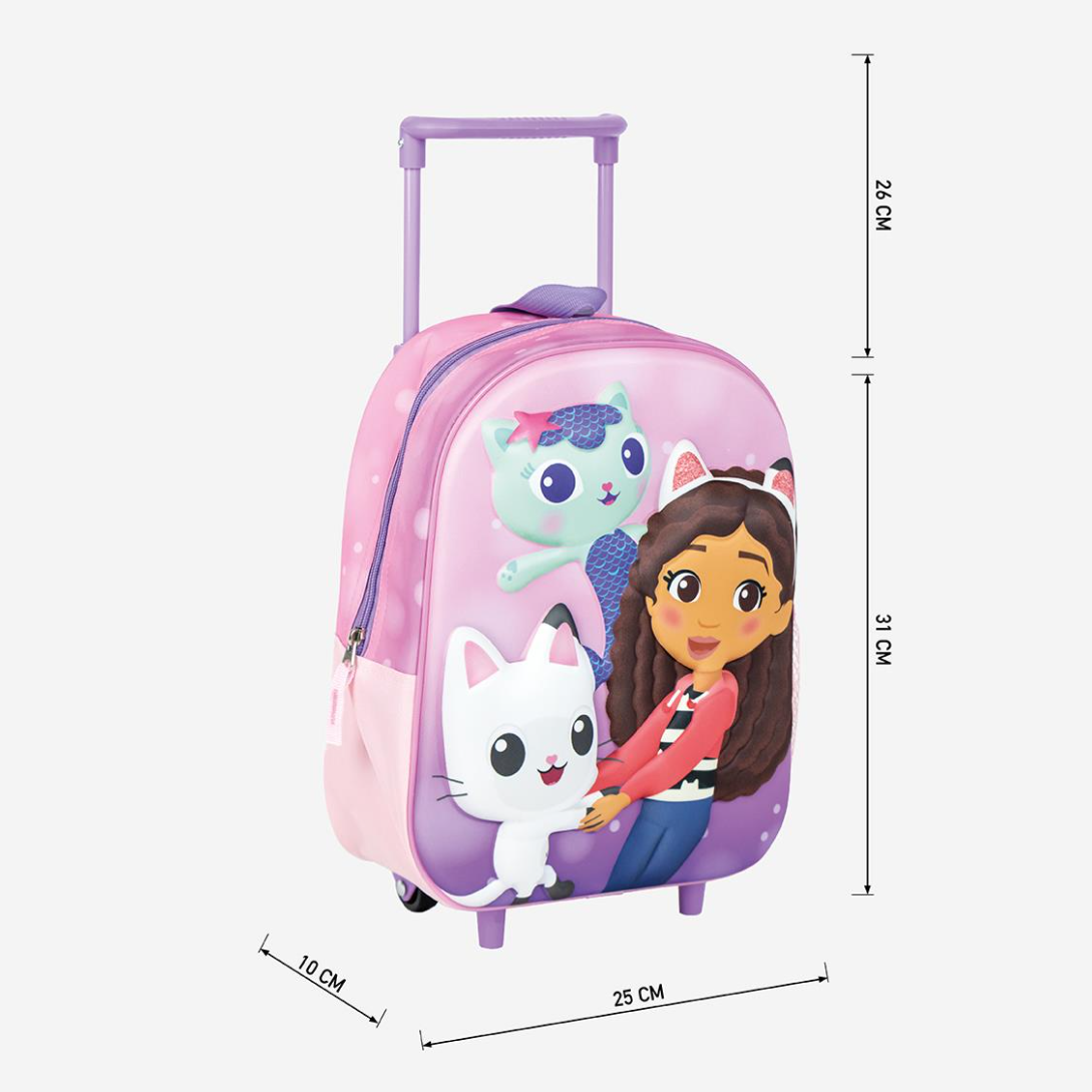 Mochila trolley 3D Gabby Dollhouse - Papelaria Encantada