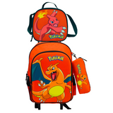 Conjunto Escolar Trolley+Lancheira+Estojo Pokemon