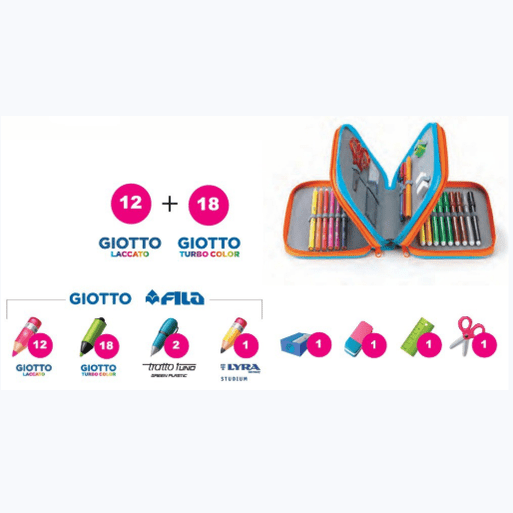 Estojo completo com 3 fechos Verde pastel Favorit