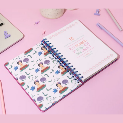 AGENDA ANUAL 2026 SEMANA VISTA A5 FRIDA KAHLO