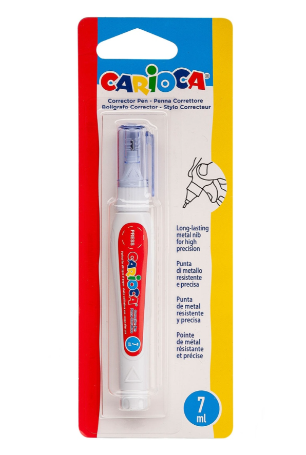 Corretor caneta Carioca ponta metálica 7ml