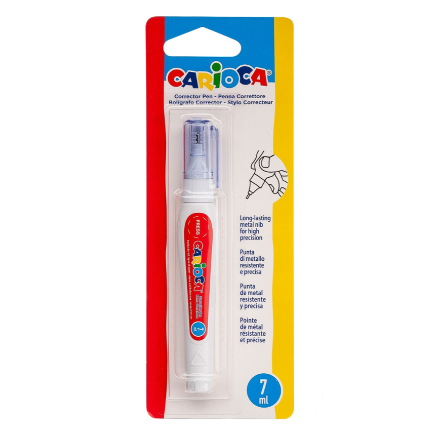 Corretor caneta Carioca ponta metálica 7ml
