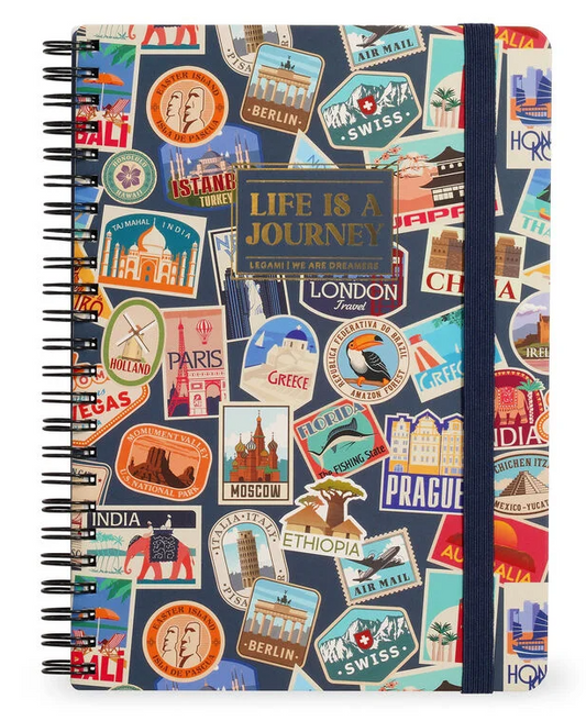 Caderno A4 Legami Espiral Maxi Travel Stickers