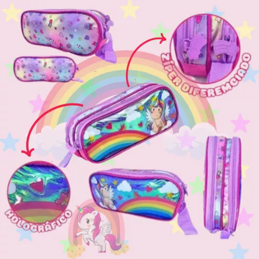 Conjunto escolar Unicórnio - Papelaria Encantada