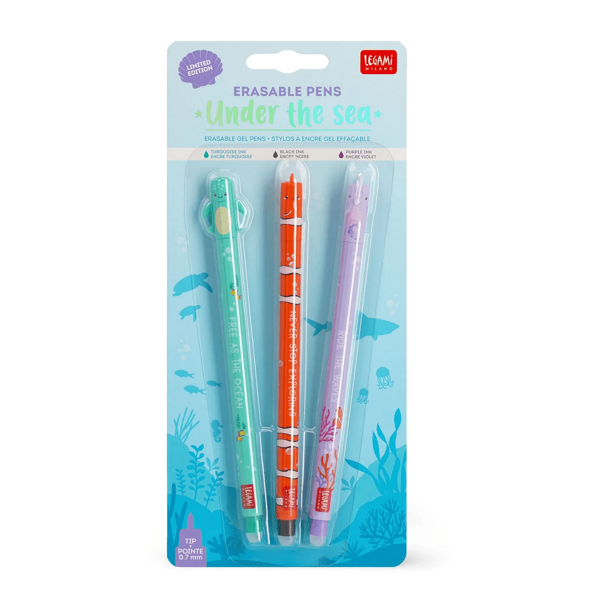 Canetas apagáveis Legami - Under the Sea - Papelaria Encantada