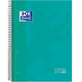 Caderno A4 capa dura espiral Oxford School Quadriculado 150 Folhas 90G Verde