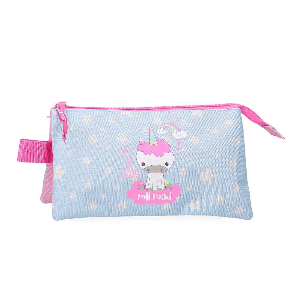 Estojo porta lápis triplo unicórnio - Papelaria Encantada