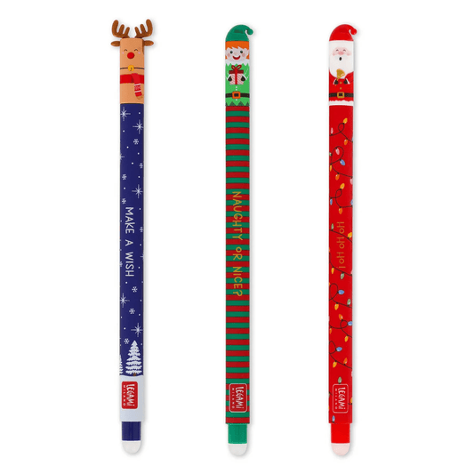 Conjunto 3 canetas Legami apagáveis Natal