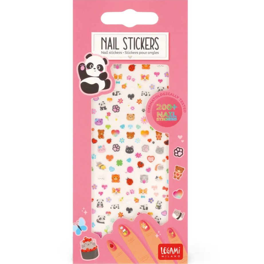 Autocolantes para unhas com animais fofos - Panda - Legami