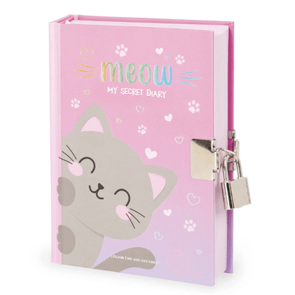 Diário Secreto com Cadeado - Meu Diário Secreto Gato Legami