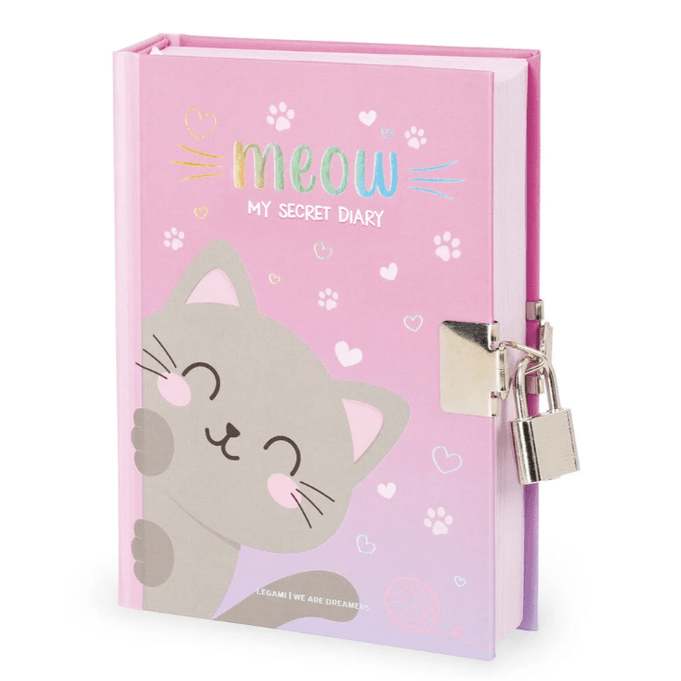 Diário Secreto com Cadeado - Meu Diário Secreto Gato Legami