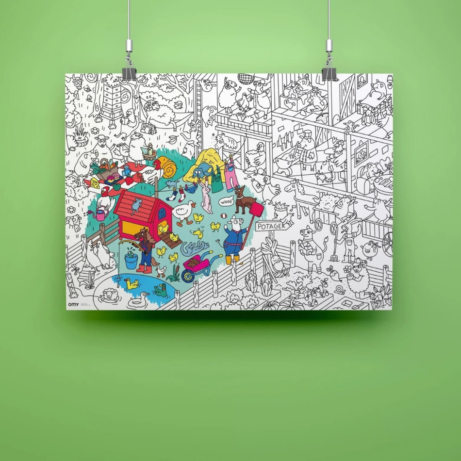 Omy Farm - Poster gigante para colorir