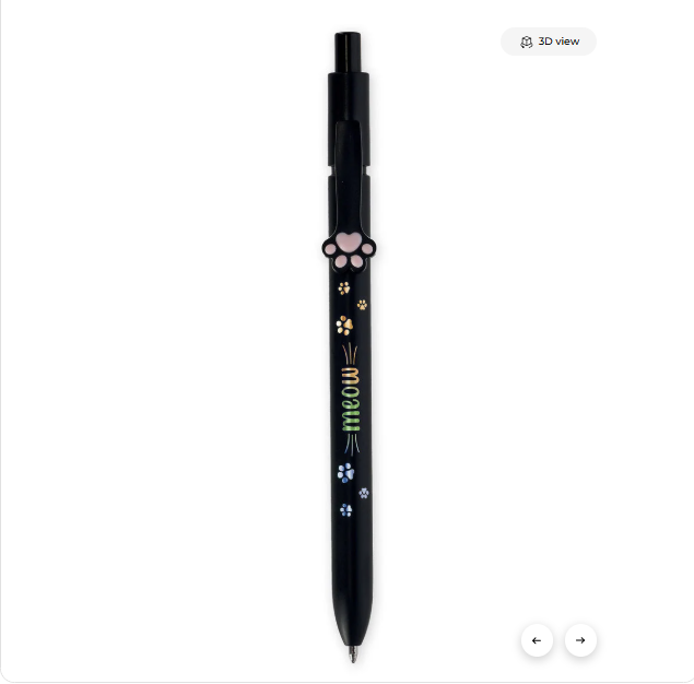 Esferográfica com tema de gatinho - tinta preta - Meow Legami