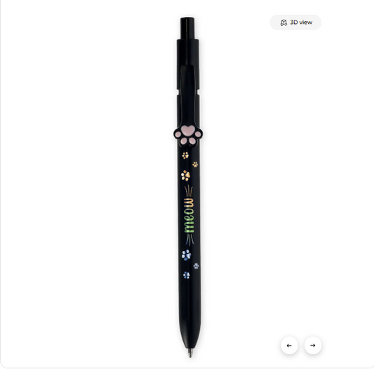 Esferográfica com tema de gatinho - tinta preta - Meow Legami