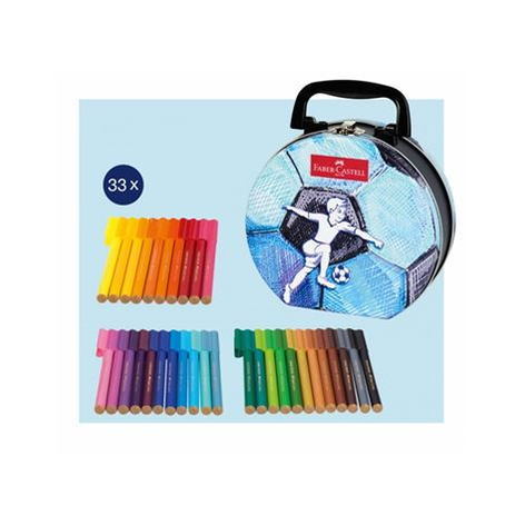Mala de Futebol com Marcadores Faber-Castell Connector - 33 Unidades