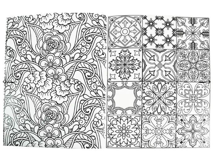 Livro para colorir - Colouring Calm and Peace – Azulejos