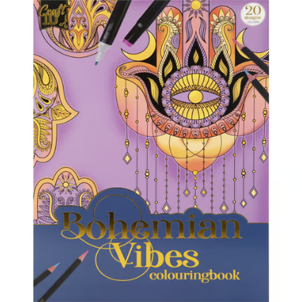 Livro de Colorir com 20 Folhas Bohemian Vibes