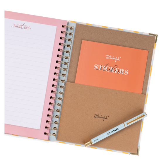 Conjunto Agenda 25-26 + Caneta - No Stress Mr. Wonderful
