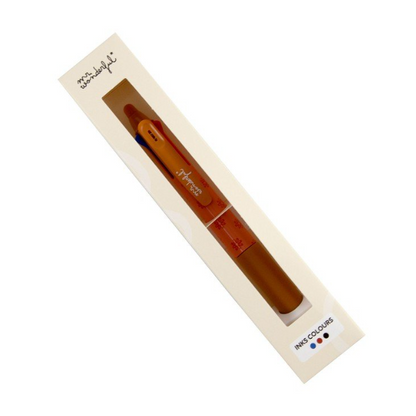 Caneta Apagável Mr. Wonderful Salmão de 3 Cores - Preto, Vermelho e Verde