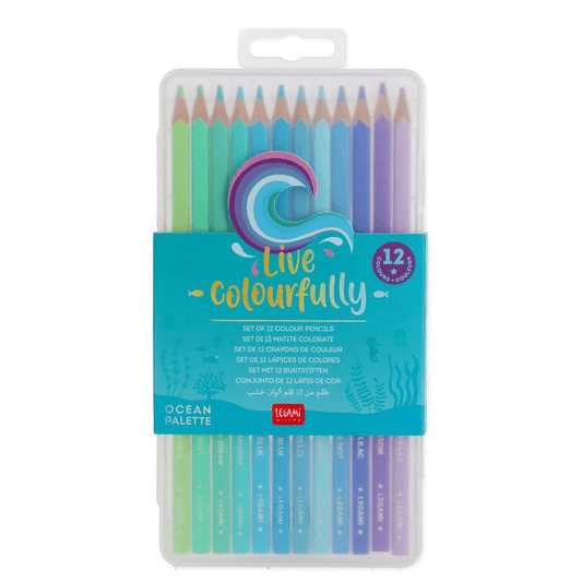 Conjunto 12 lápis de cor Ocean Palette Legami