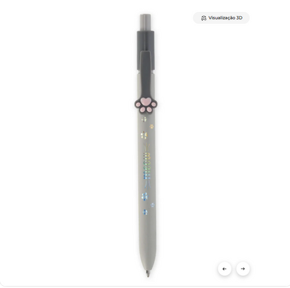 Esferográfica com tema de gatinho - tinta vermelha - Meow Legami