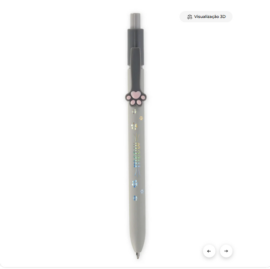 Esferográfica com tema de gatinho - tinta vermelha - Meow Legami