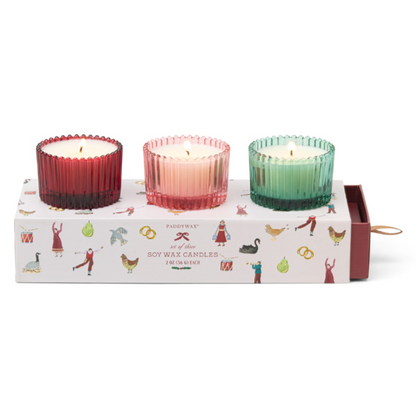 Conjunto de presente de Natal com 3 taças de vidro