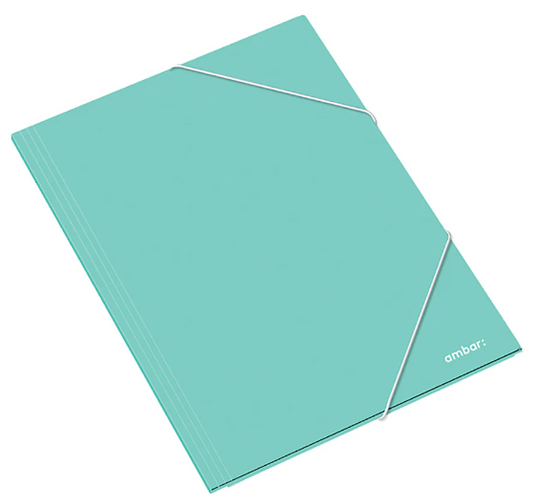 Capa com Elástico Ambar School Almaço Cartolina A4 Azul Turquesa