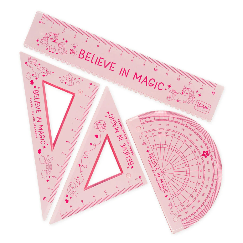 Conjunto de geometria Unicórnio - Você arrasa! Legami